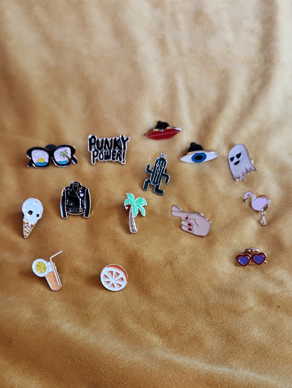 Assorted Enamel Pin Set - Colorful Fun Icons Spooky Summer
